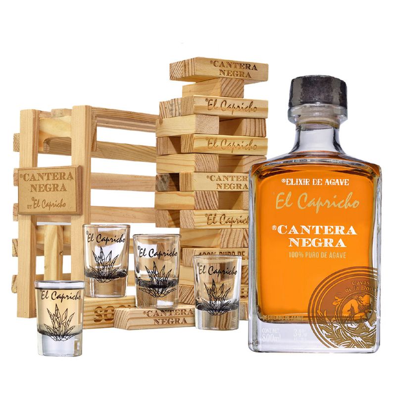 Destilado De Agave El Capricho Cantera Negra C/Jenga/Cab 800ml
