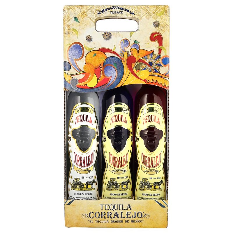 Estuche con 3 botellas miniatura Tequila Corralejo 100 ml Bodegas