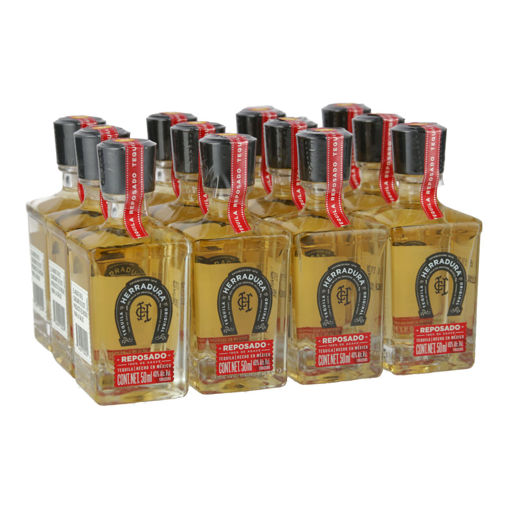 Tequila Herradura Reposado 12 Miniaturas 50 ml c/u