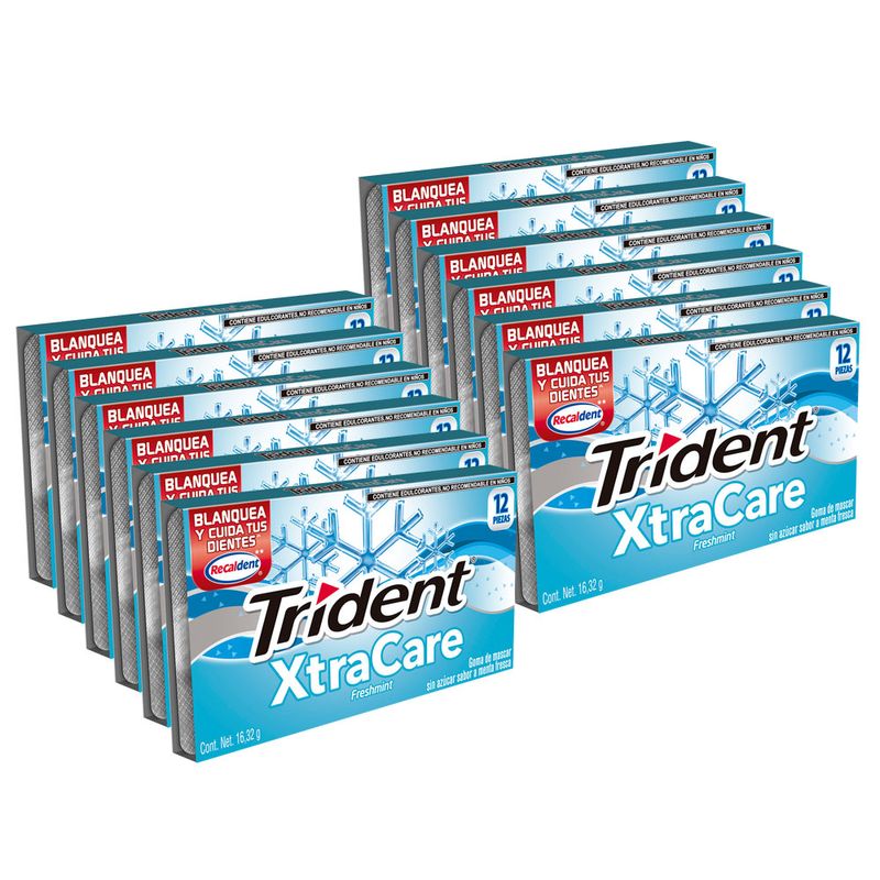 Trident Xtra Care Freshmint Cartera 195.8 g (12 Pz) Bodegas Alianza