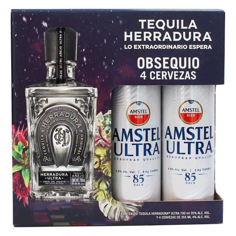 Tequila Herradura Ultra Añejo 700 ml c/4 Amstell Ultra Bodegas Alianza