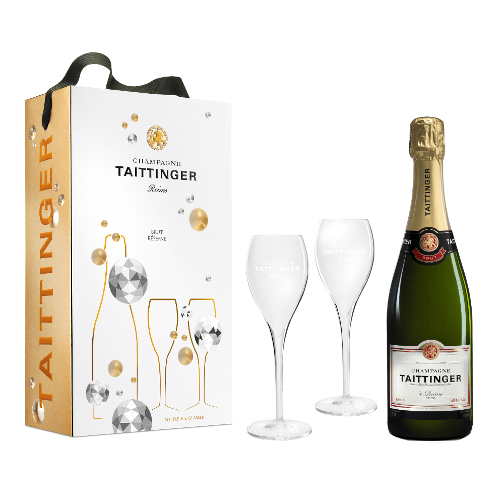 Champagne Taittinger Brut Reserve 750 ml C/2 Copas