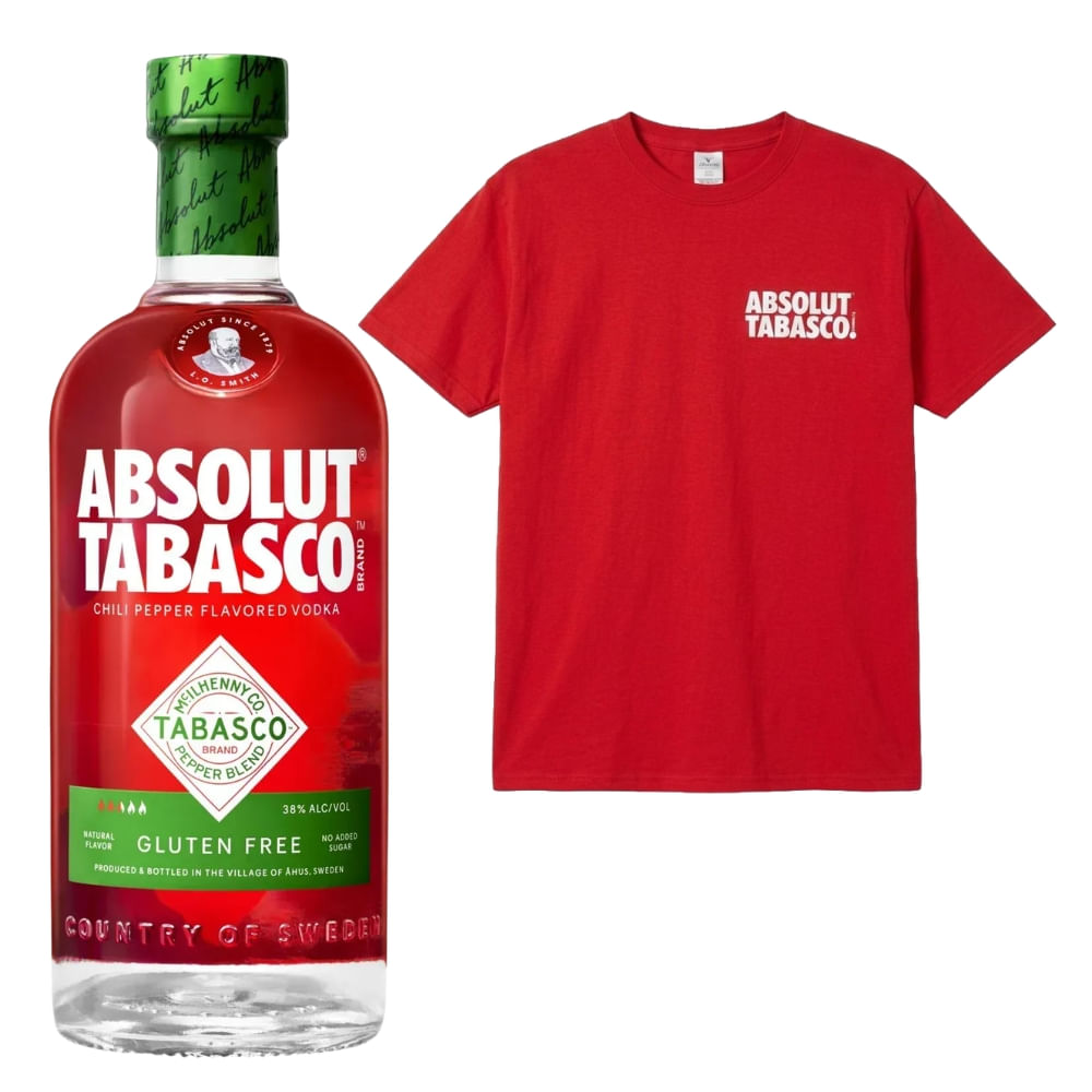 Vodka Absolut Tabasco 750 ml C/Playera Absolut Tabasco